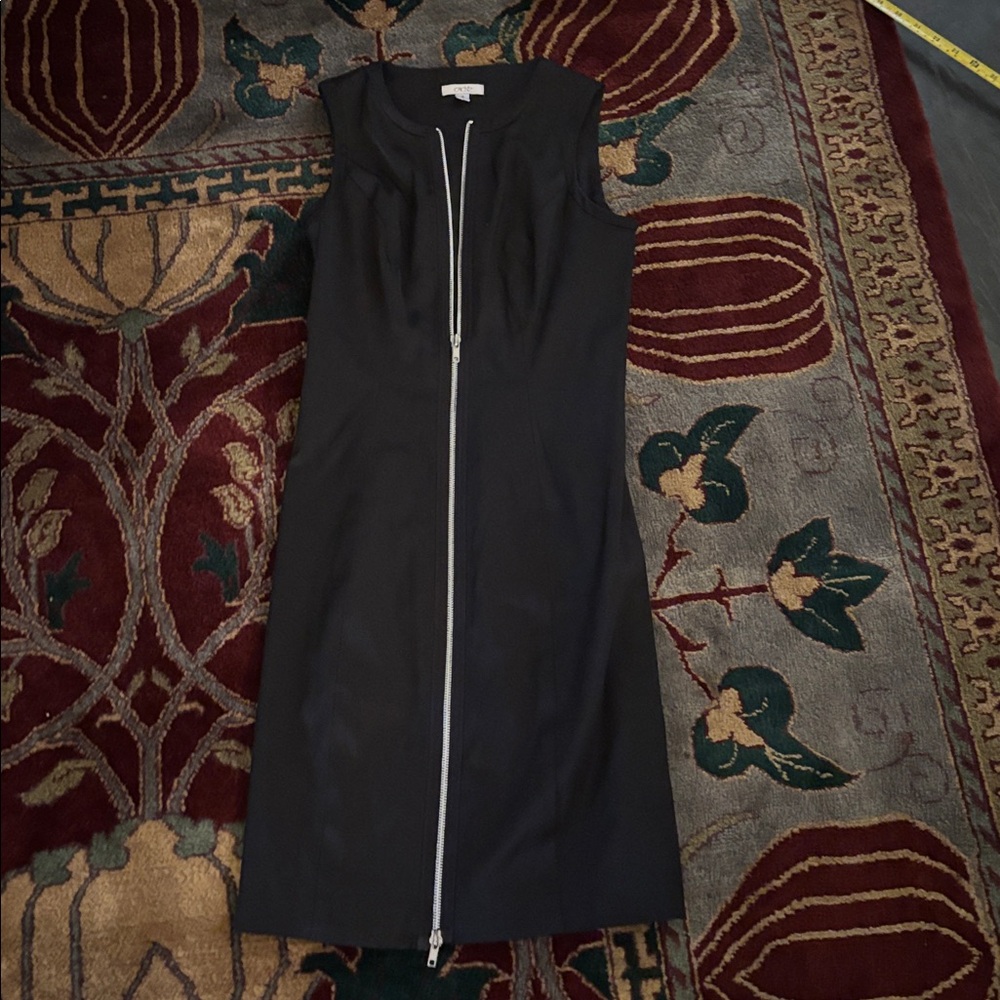 Cache Black Fitted Full Length Zip Up Cocktail Dr… - image 5